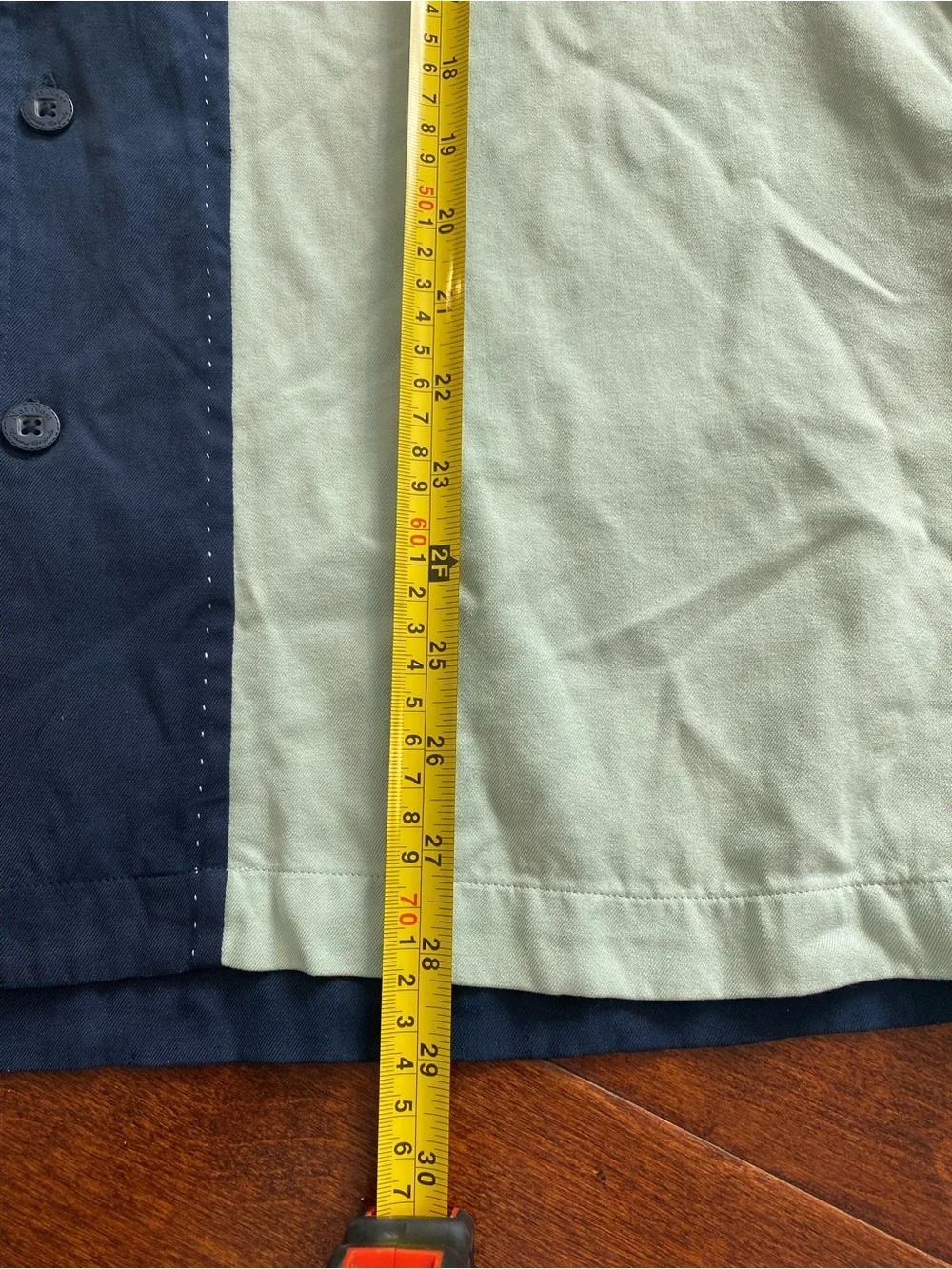Nat Nast Men's Large GS02A Colorblock Silk Camp Shirt Navy Blue Saltwater Gray